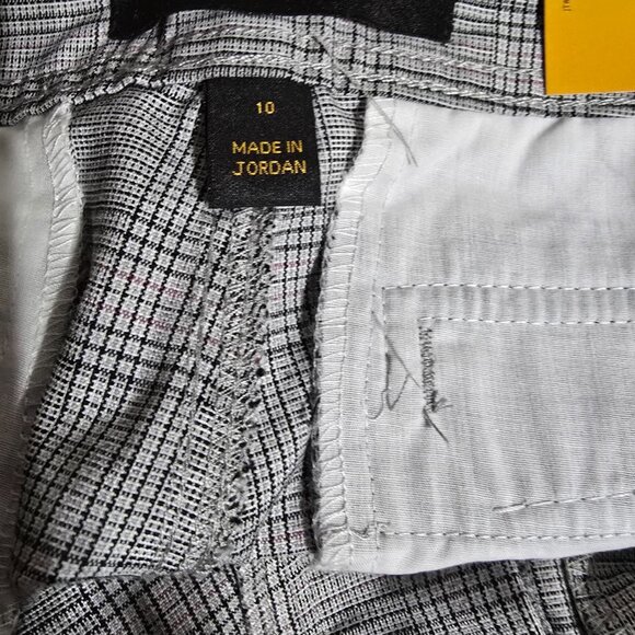 Gloria Vanderbilt Mona Gray Plaid Pants Stretch Pockets NWT - Picture 4 of 5